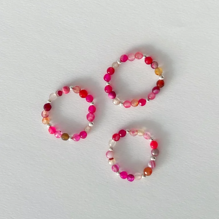 pierścionek agat różowy mazu jewellery
