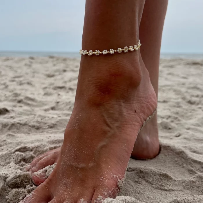 bransoletka na nogę stokrotka mazu jewellery