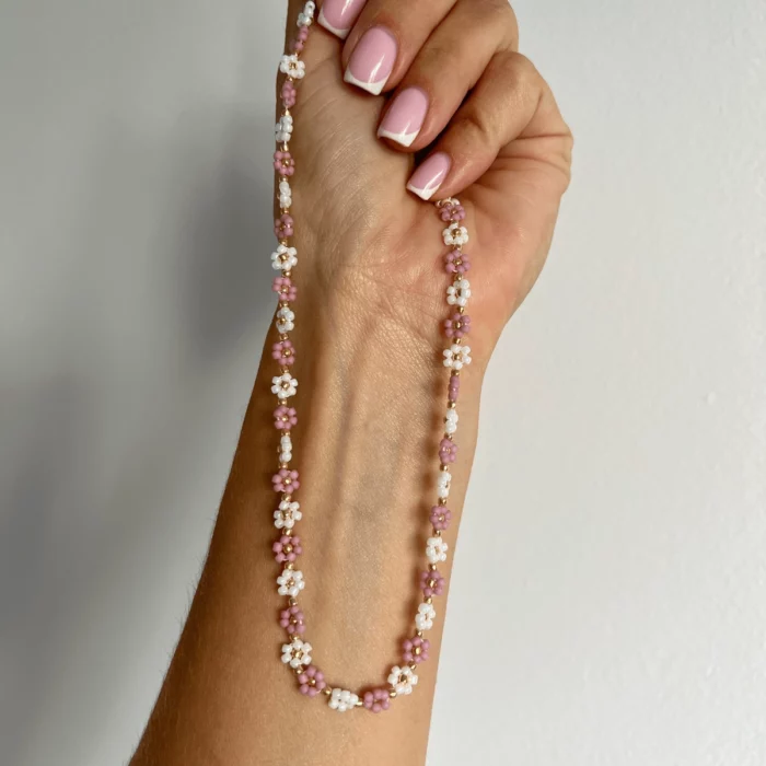 choker naszyjnik stokrotka
