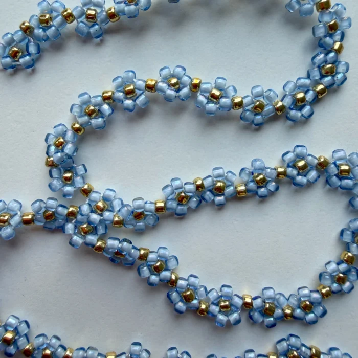 Choker mini stokrotki błękit
