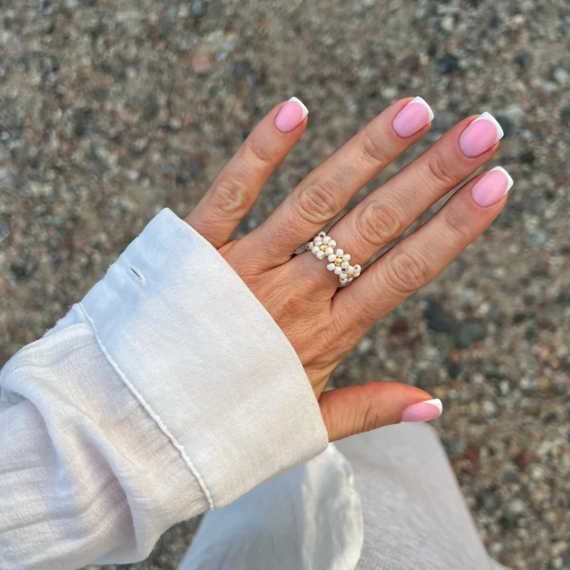 Pierścionek stokrotka mazu jewellery